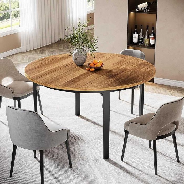 STÓŁ KUCHENNY DO JADALNI OKRĄGŁY 118.5cm rustyk Stół jadalniany