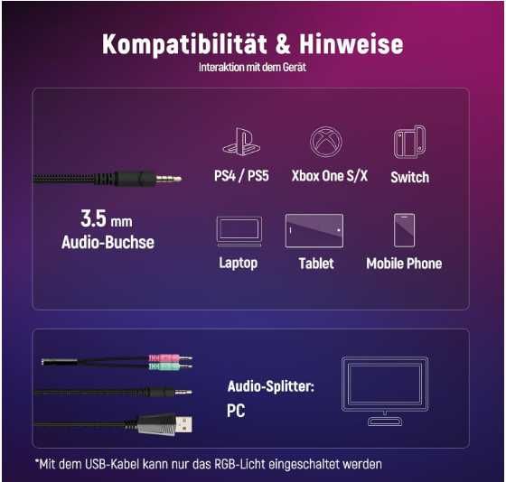 Zestaw Słuchawkowy Gamingowy Ozeino
