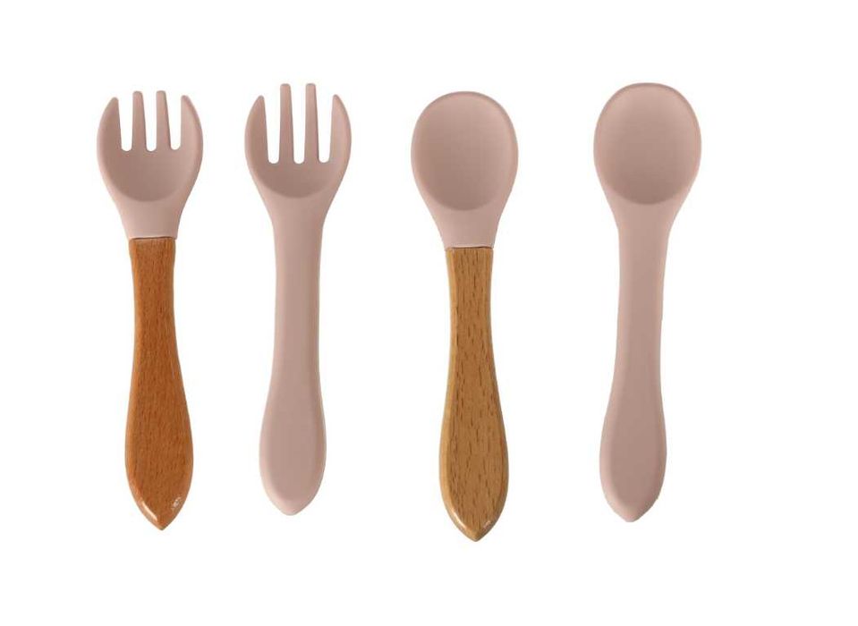 Naczynia silikonowe dla dzieci różowy kubek śliniak miseczka