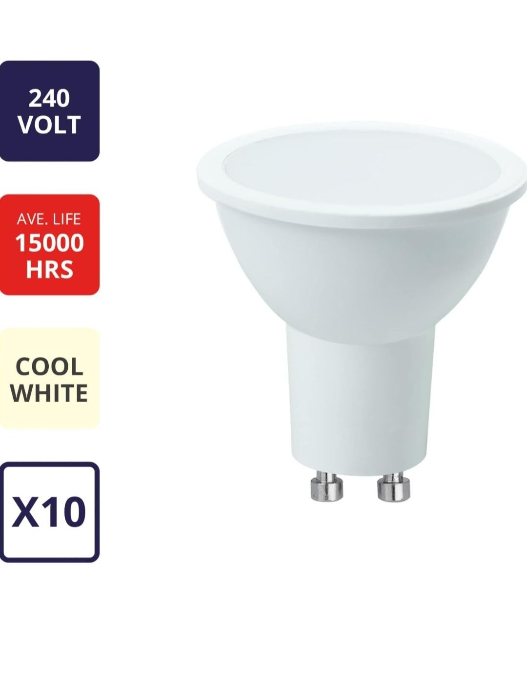 Żarówki 10szt Maxim LED GU10 Pearl Cool White - 5W