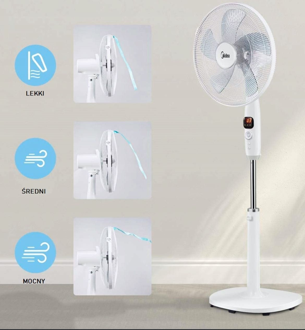 WENTYLATOR INVERTER wiatrak 136cm 12 prędkości
