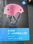 Kask różowy M z lampką
