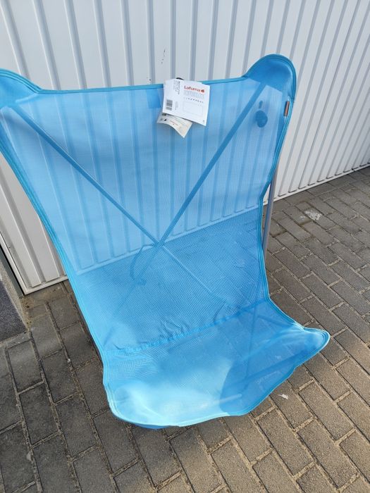Fotel lafuma maxi pop up fun nowy oryginalnie zapakowany żółty niebies