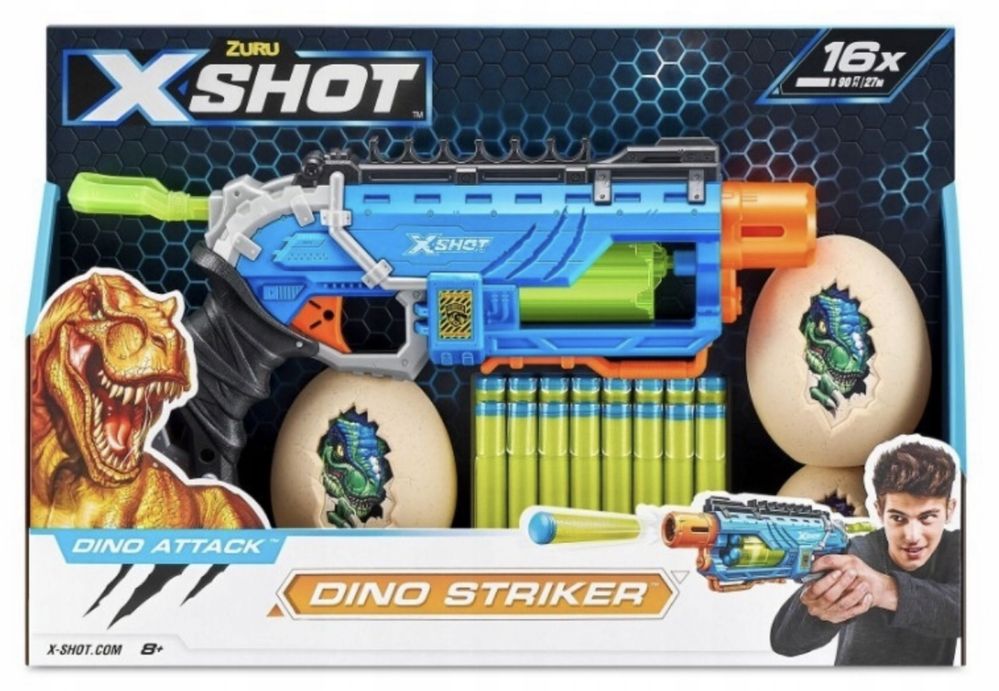 X-shot pistolet na strzałki wyrzutnia Dino Attack Zuru + 16 strzałek