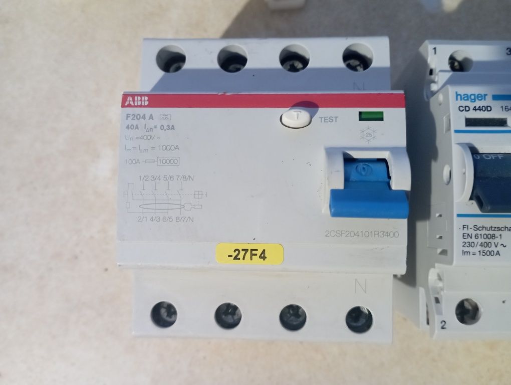 ABB, Hager, Eaton, Merlin - wyl. różnicowoprądowe 40A, 0,03/0,3