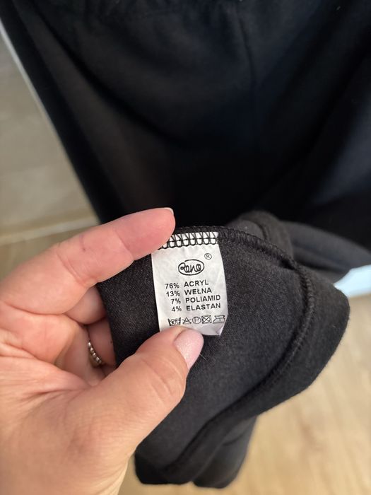 Grafitowa czarna szara długa grubsza spódnica XL z wełną