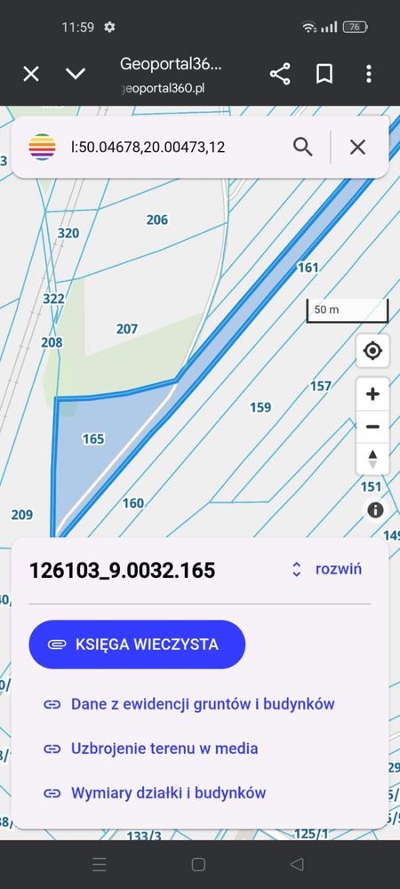Dzialka rolna 77 ar Przylasek Wyciąski