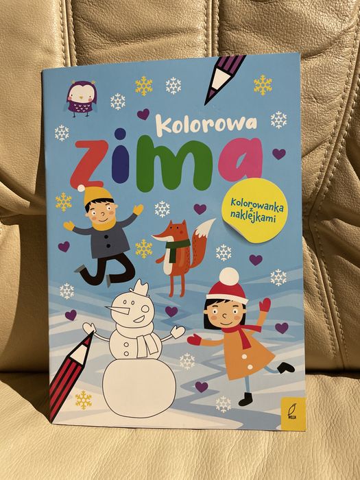 Kolorowa zima kolorowanka z naklejkami świąteczna