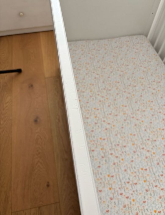 łóżeczko dziecięce Ikea Smagora + materac 120x60, białe łóżeczko