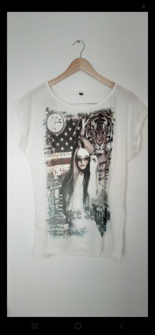 Biała bluzka t-shirt oversize