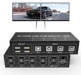 Przełącznik KVM 4-portowy, podwójny monitor HDMI 4K 60 Hz