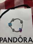 Pulseira pandora azul e rosa