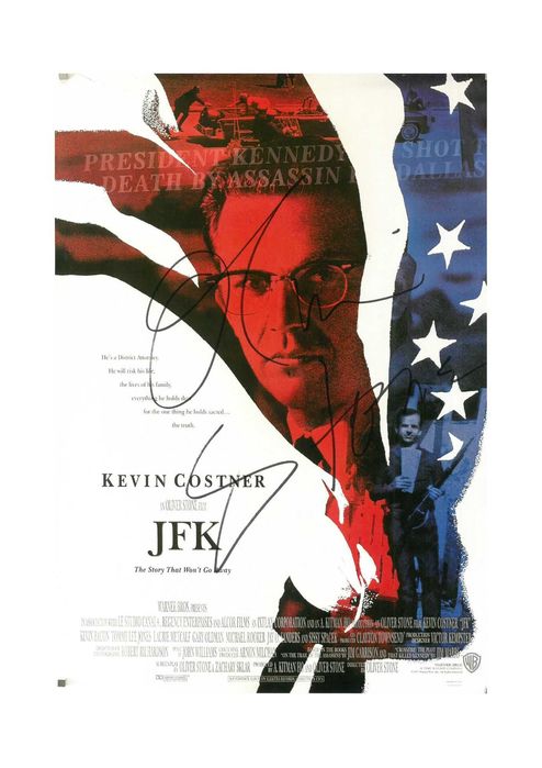 Oliver Stone JFK plakat z autografem + certyfikat autentyczności
