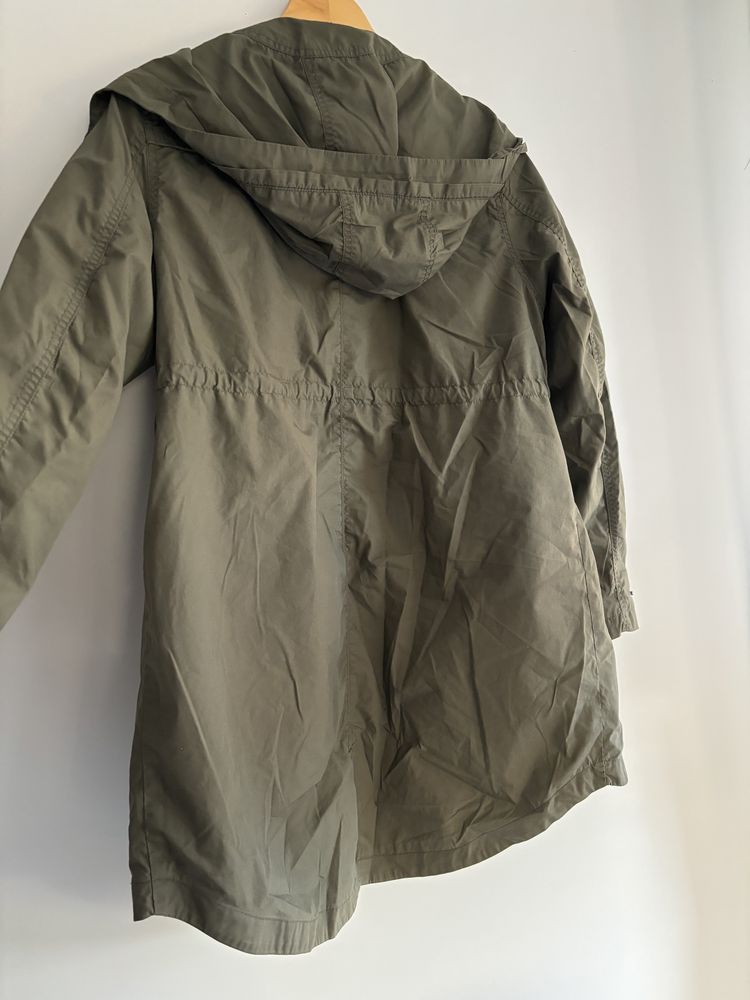 H&M kurtka parka zielona z kapturem khaki S L M