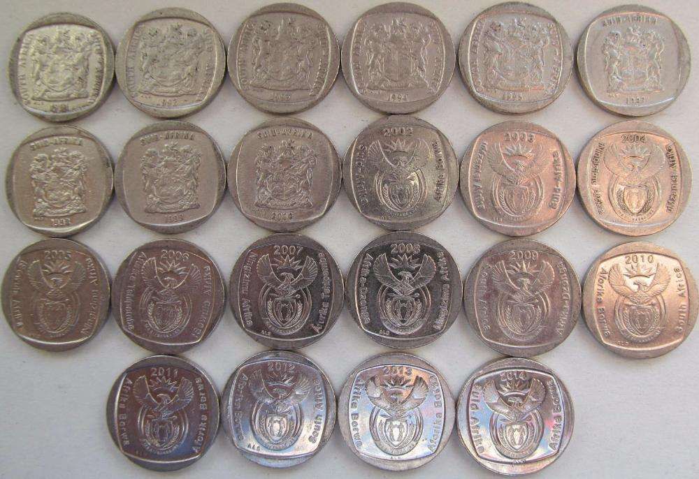 22 Moedas x 1 rand (1991-95,97-00,2002-14)