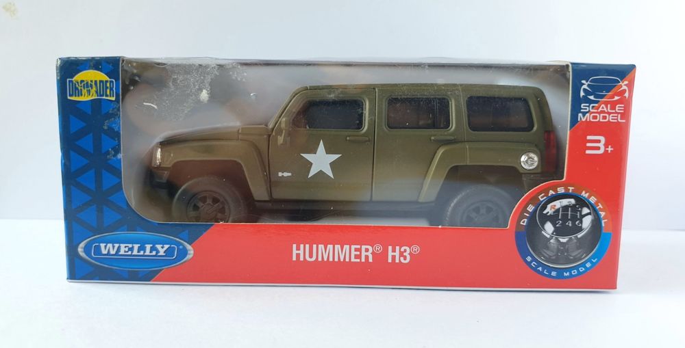 Hummer H3 green army Welly 1:36 die cast model