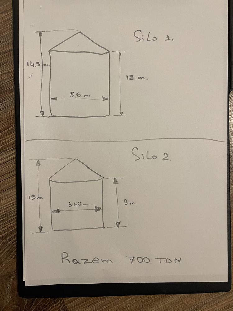 Silos do zboża ZDEMONTOWANE  2 szt - 700 ton - BIN Super stan z Danii