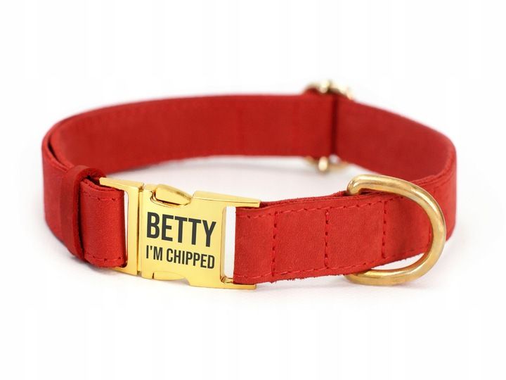 Obroża Dla Psa Skórzana Z Grawerem R. Xl Czerwony