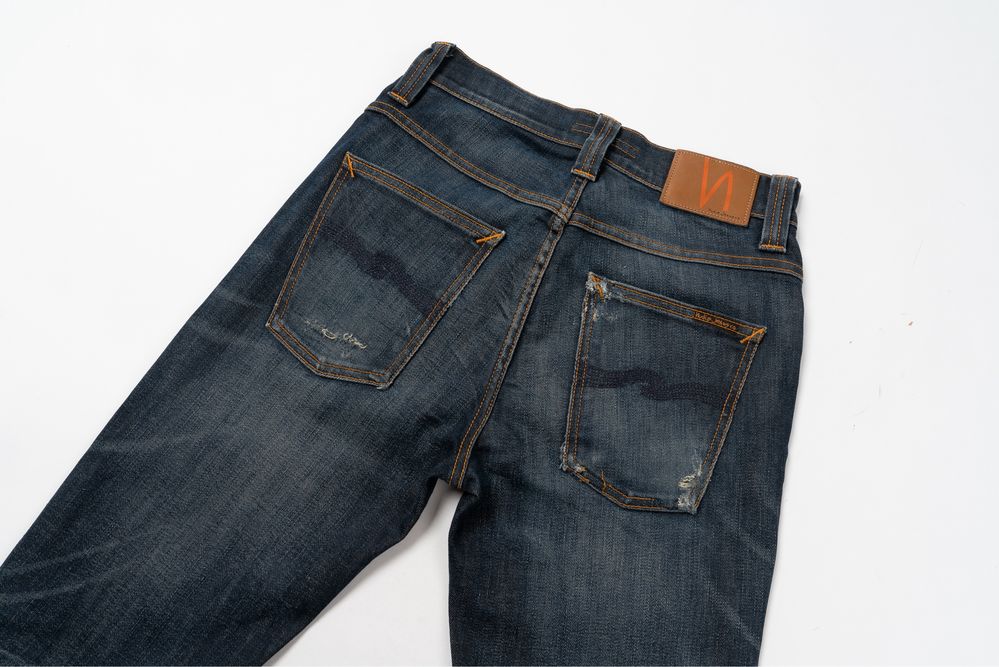 NUDIE JEANS GRIM TIM Org Warning distressed jeans чоловічі джинси