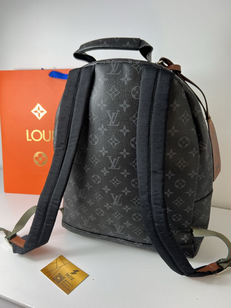 Duży plecak szkolny sportowy Louis Vuitton monogram czarny premium LV