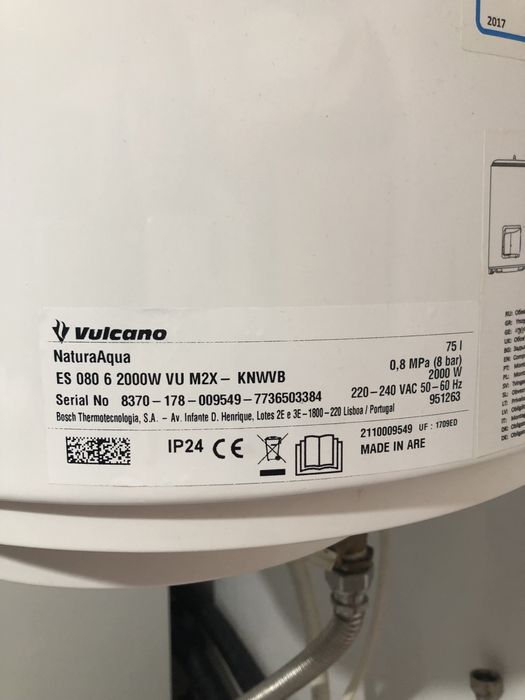 Termoacumulador eletrico Vulcano