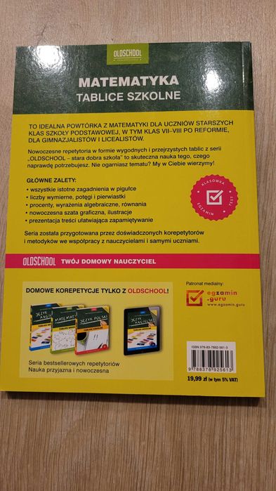 Tablice matematyka 8 klasa nowe