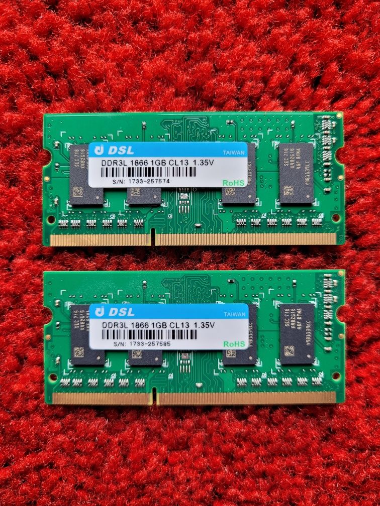 Pamięć 2x 1GB DSL DDR3L 1866 CL13 1,35V