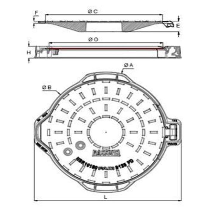 Właz Pokrywa Studni Ø600 60cm B125 Passus żeliwny okrągły