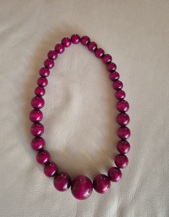 drewniane korale góralskie czerwone