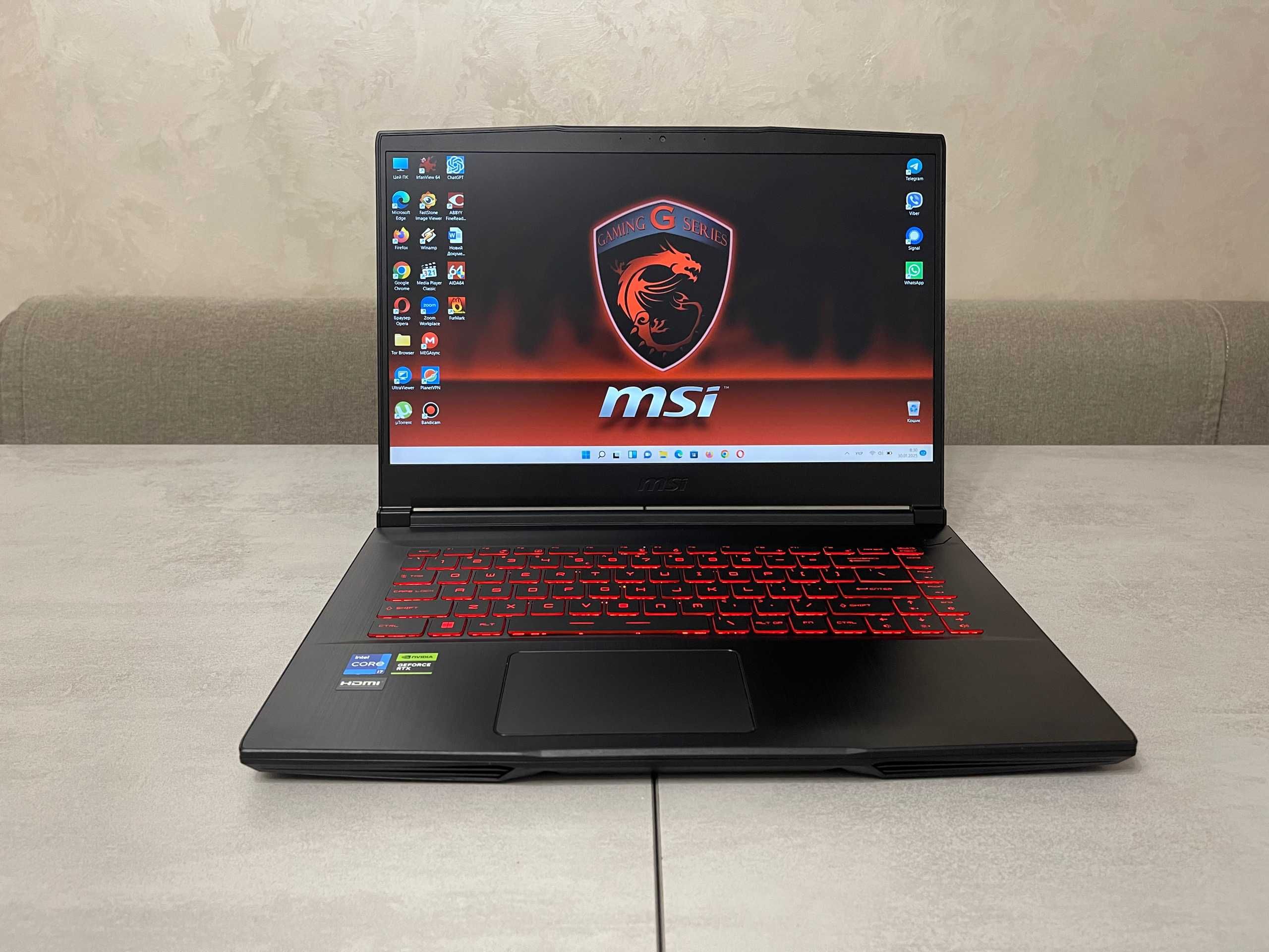 Ігровий ноутбук MSI Thin 15 GF63, i7-12650H, 16GB, 512GB, RTX 4060 8GB