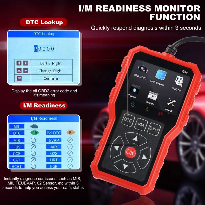 автомобильный сканер OBD II V510