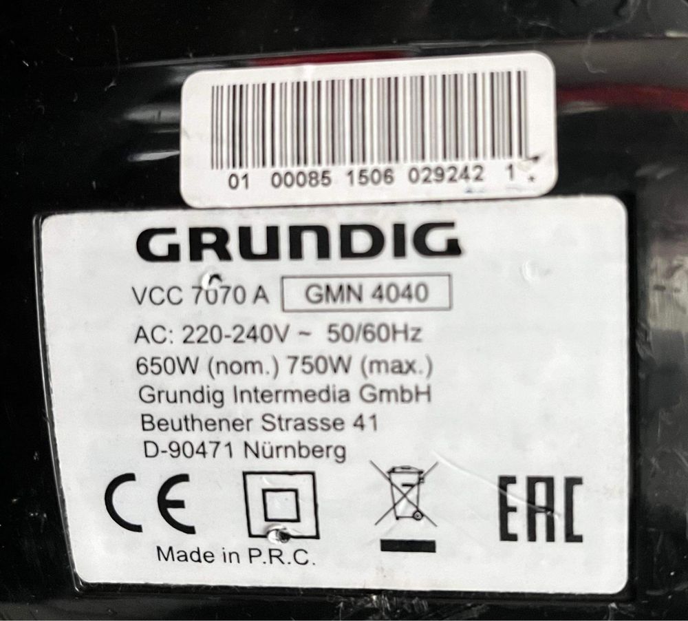 Odkurzacz nowy GRUNDIG VCC 7070 A bez końcówek