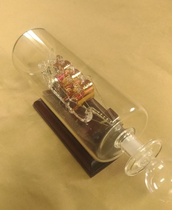 Caravela Histórica em Garrafa Vidro