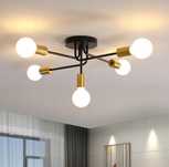 Lampa  Sufitowa Wisząca czarny +Złoty Żyrandol E27 Nowoczesny 60W
