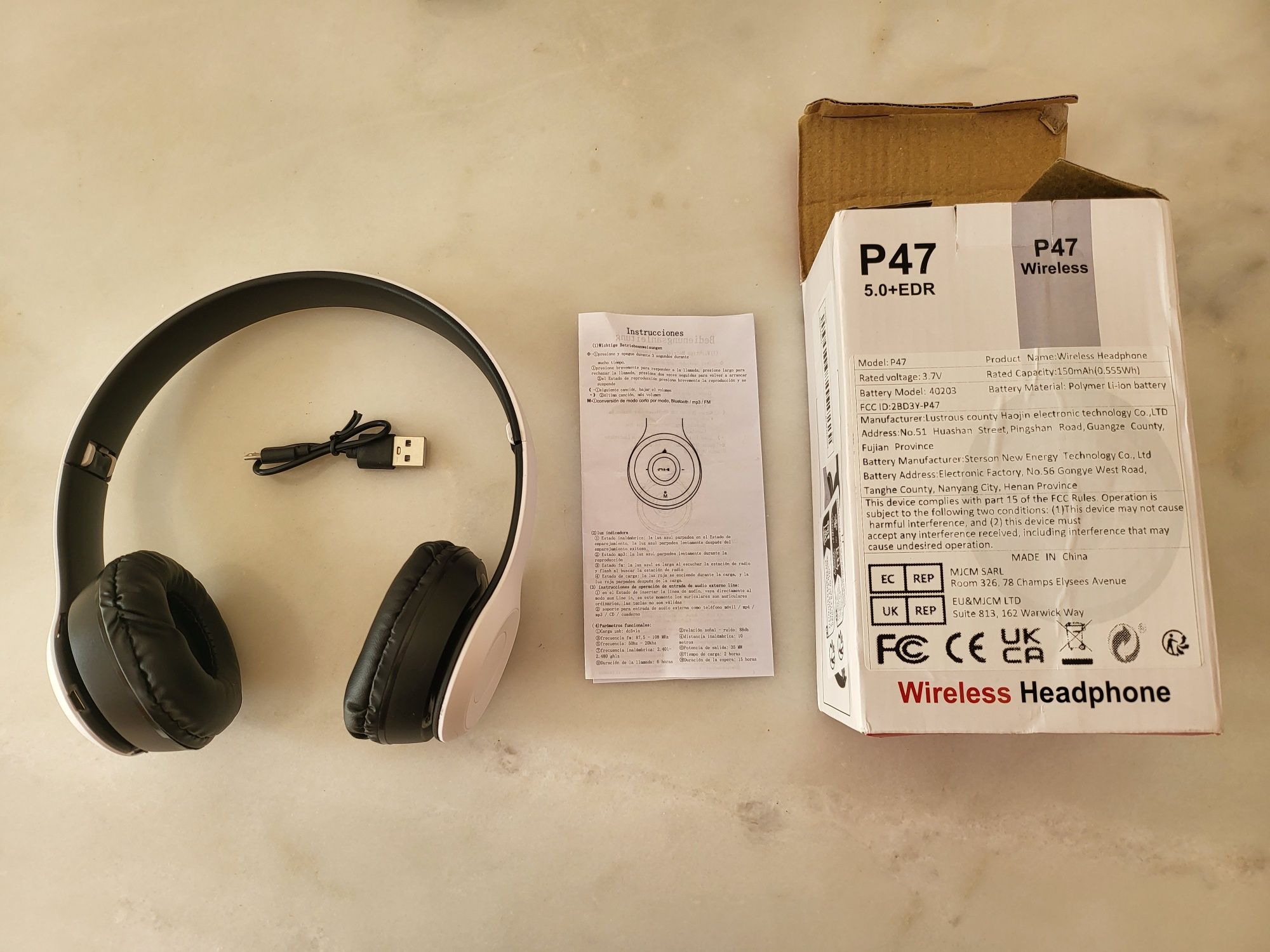 Auscultadores Wireless P47 5.0 + EDR