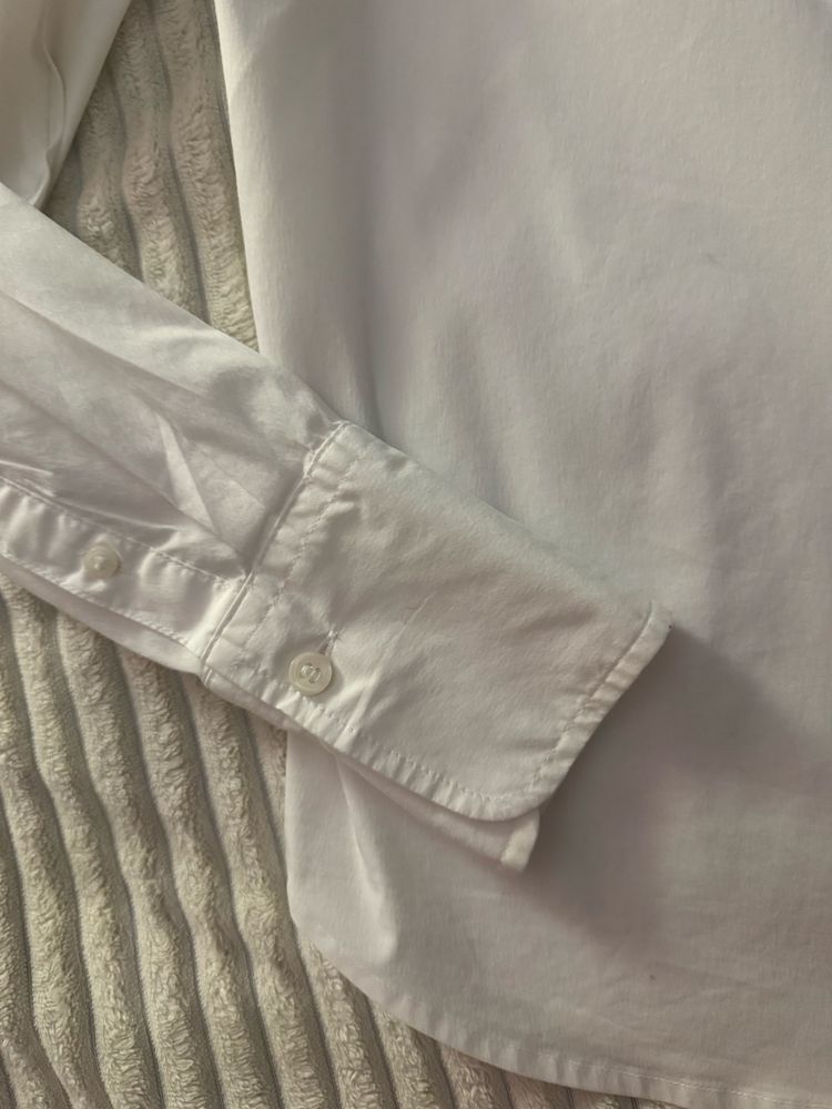 biala koszula basic h&m luzna szeroka
