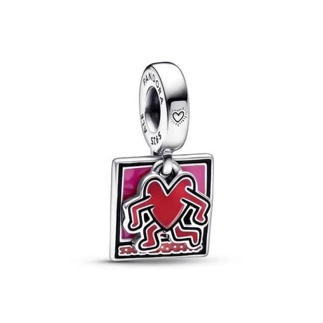 Pendente Keith Haring x Pandora Walking Heart Double em Prata Lei 925