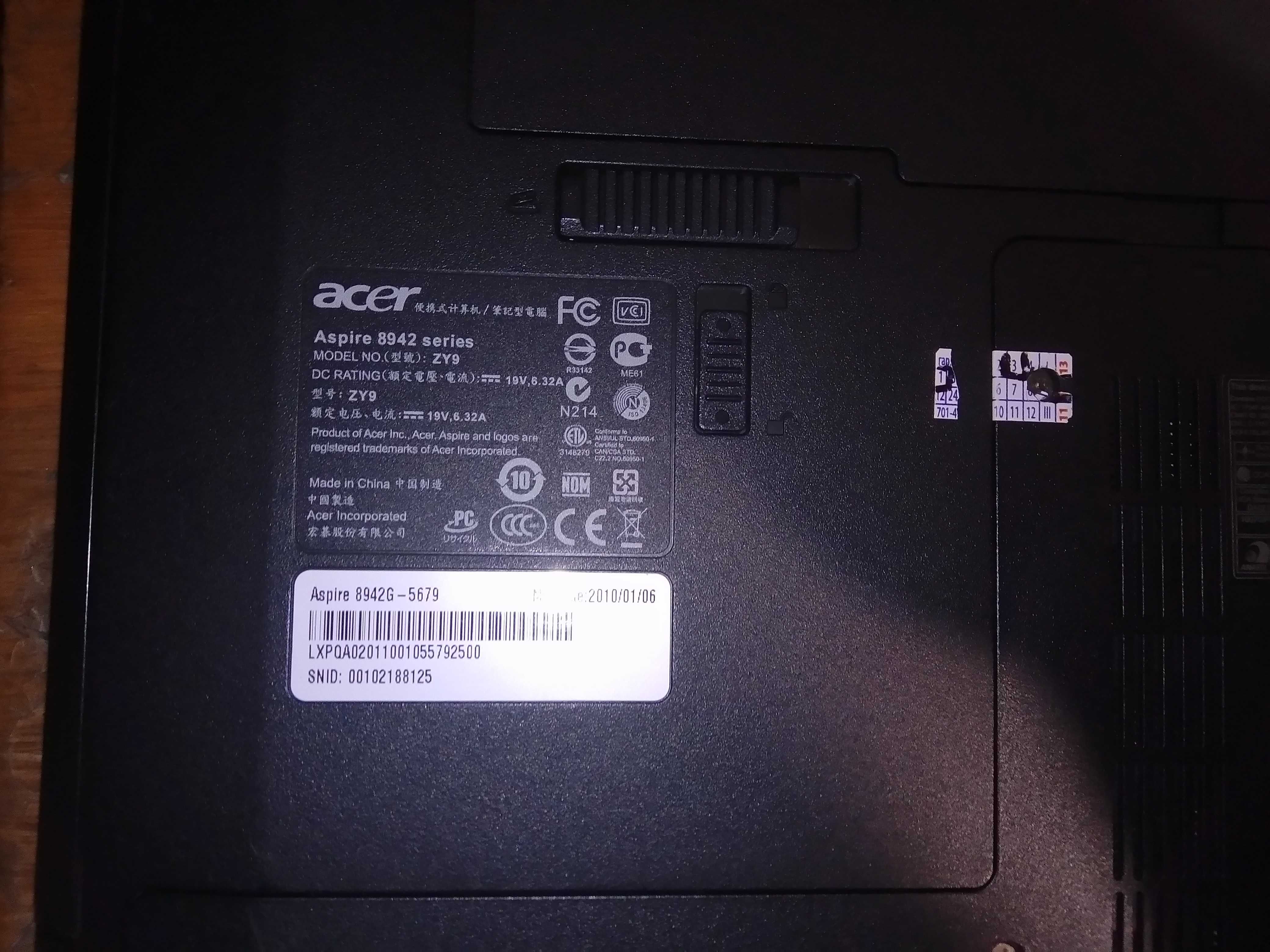 Продам ноутбут ACER 8942 G, 18 дюймов