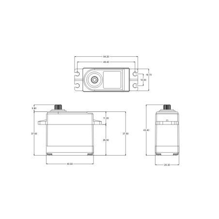 Servo RC digital SRT DL3017 LV metal 17kg 63gr 180⁰