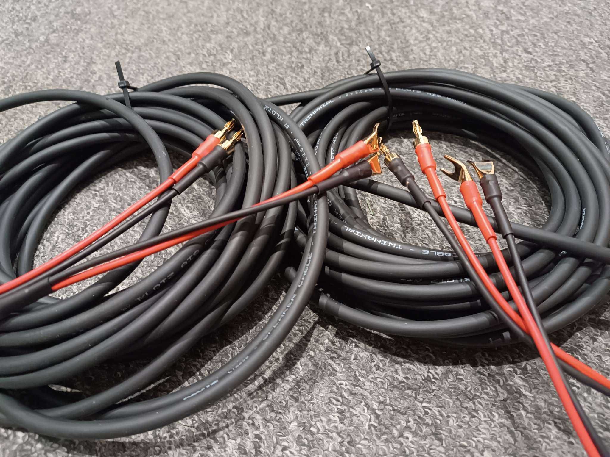 Kabel głośnikowy 2x 1,5mm OFC 2x BANAN 4mm 2x Widełki - 2x 5m