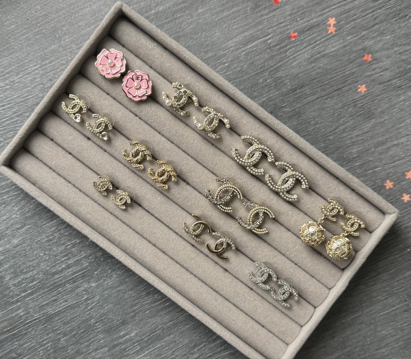 Сережки Chanel, шанель пусети з перлинами, сережки святкові