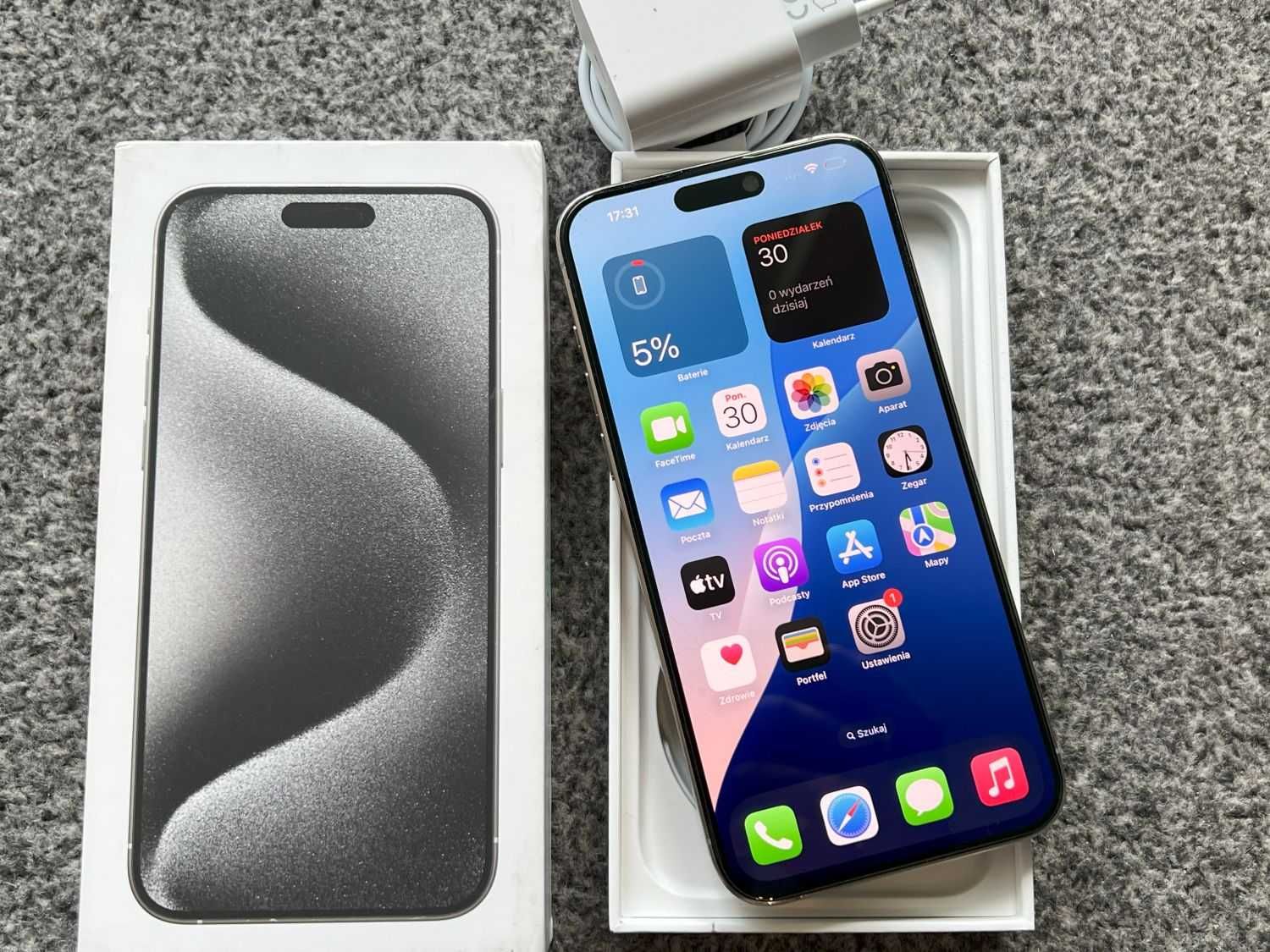 iPhone 15 Pro 512GB Titanium Grey Szary Grafit Bat91%+ SZKŁO
