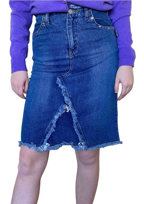 Jeansowa spódnica midi z rozcięciem r. M Vintage retro 90s y2k 00s