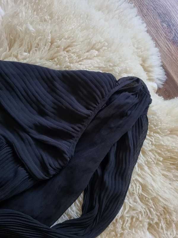 Zara Basic bluzka czarna elegancka plisowana 36 s