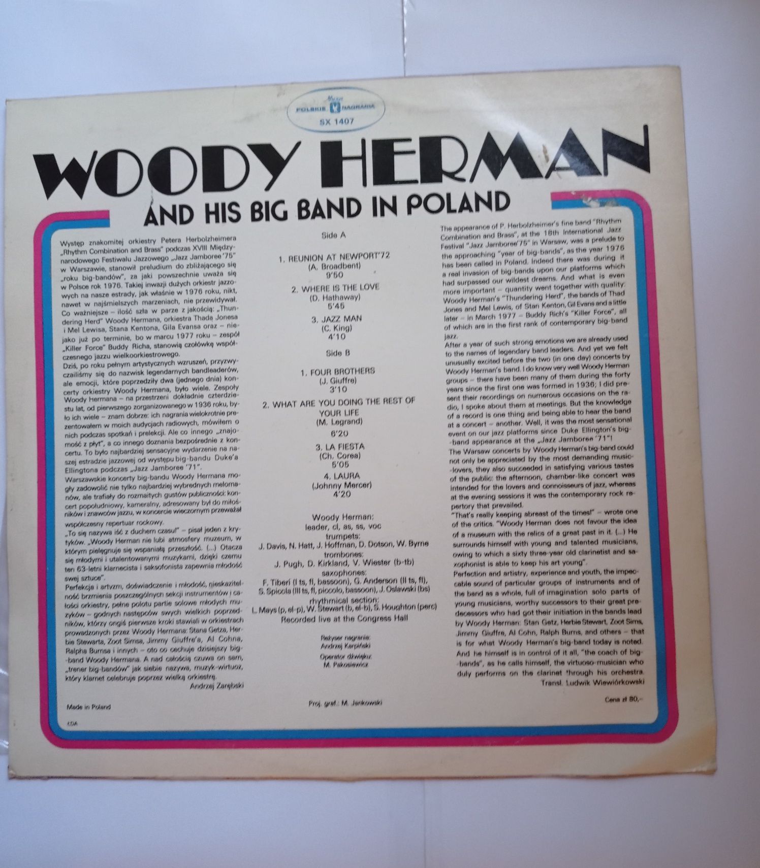 Woody Herman And His Big Band In Poland. Winyl