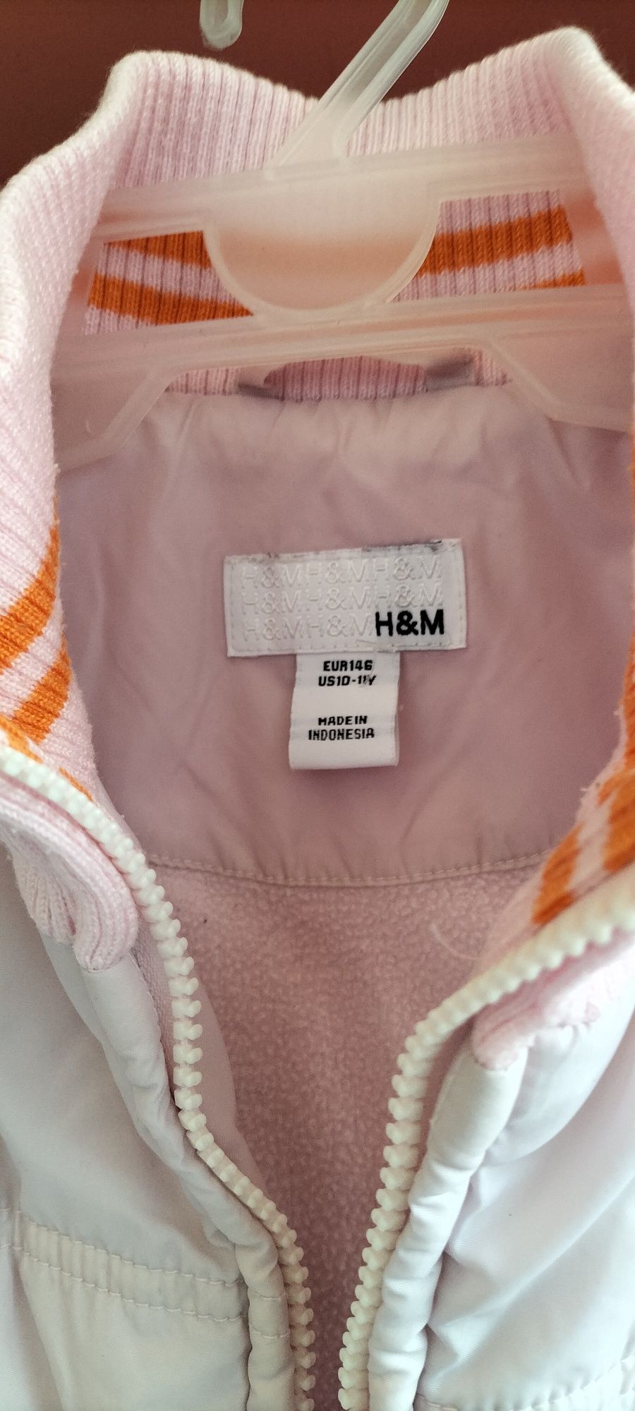 Bladoróżowy bezrękawnik ocieplany dziecięcy,H&M