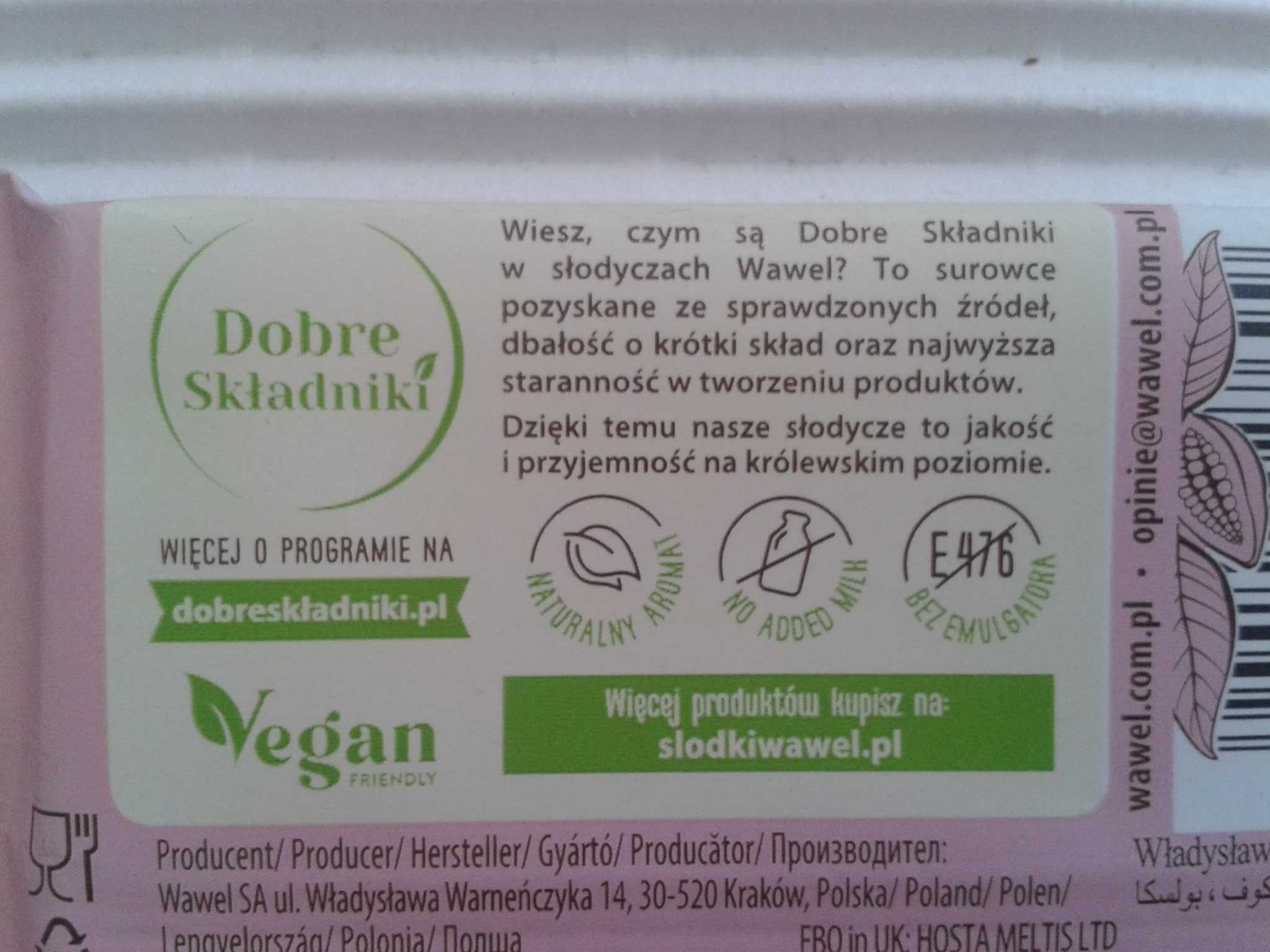 WAWEL Czekolada wegańska dla wegan bez mleka z pastą z orzechów 90g