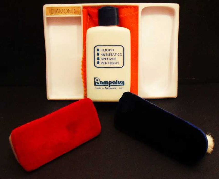 1970s Record Cleaning Kit Rampalux (antistatic brushes + liquid) Italy