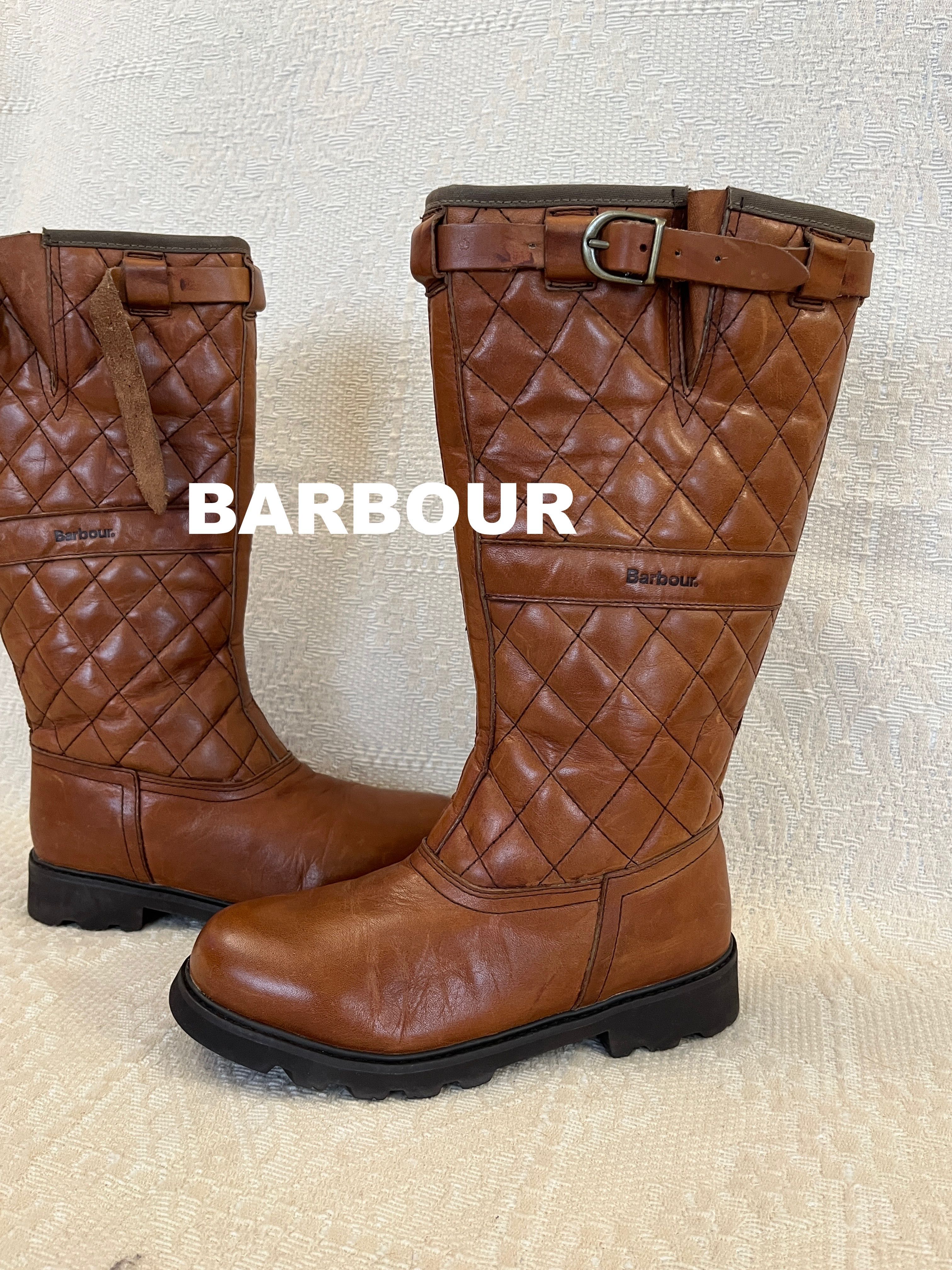 Barbour skórzane kozaki damskie