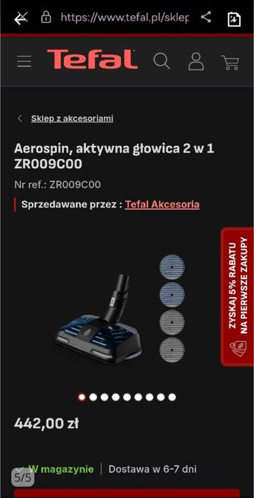 Aerospin aktywna głowica do odkurzacza tefal x-force flex 13.60 i 14.8